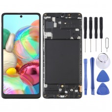 OLED חומר LCD מסך digitizer מלא הרכבה עם מסגרת עבור Samsung Galaxy A71 SM-A715 (6.39 אינץ ) (שחור)