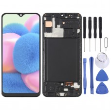 OLED חומר LCD מסך digitizer מלא הרכבה עם מסגרת עבור Samsung Galaxy A30S SM-A307 (שחור)