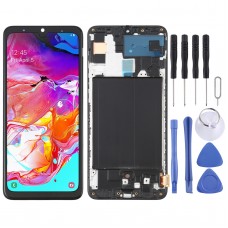 OLED חומר LCD מסך digitizer מלא הרכבה עם מסגרת עבור Samsung Galaxy A70 SM-A705 (6.39 אינץ ) (שחור)