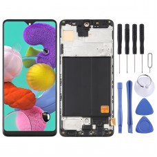 OLED חומר LCD מסך digitizer מלא הרכבה עם מסגרת עבור Samsung Galaxy A51 SM-A515 (6.36 אינץ ) (שחור)