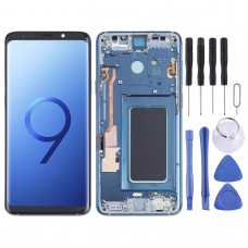 OLED חומר LCD מסך digitizer מלא הרכבה עם מסגרת עבור Samsung Galaxy S9 + SM-G965 (כחול)