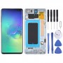 מסך LCD ו digitizer מלא הרכבה עם מסגרת עבור Samsung Galaxy S10 + (כחול)