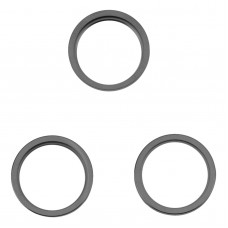 לאייפון 14 PRO 3PCS מצלמה אחורית עדשת זכוכית מתכת חיצונית טבעת חישוק מגן (שחור)