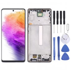 מסך LCD Super AMOLED מקורי עבור סמסונג גלקסי A73 5G SM-A736B Digitizer הרכבה מלאה עם מסגרת