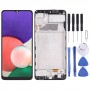 מסך LCD Super AMOLED מקורי עבור סמסונג גלקסי A22 4G SM-A225F דיגיטייזר מכלול מלא עם מסגרת