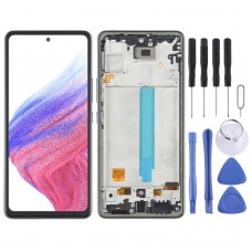 מסך LCD OLED עבור סמסונג גלקסי A53 5G SM-A536 דיגיטייזר מכלול מלא עם מסגרת (שחור)