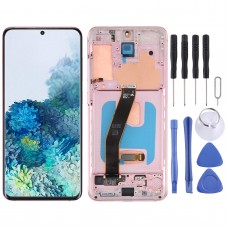 מסך LCD של חומר AMOLED דינאמי מקורי ומכלול דיגיטייזר מלא עם מסגרת עבור סמסונג גלקסי S20 4G SM-G980 (ורוד)