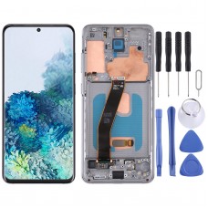 מסך LCD של חומר AMOLED דינאמי מקורי ומכלול דיגיטלייזר מלא עם מסגרת לסמסונג גלקסי S20 4G SM-G980 (אפור)