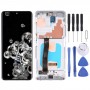 מסך LCD Super Amoled מקורי עבור Samsung Galaxy S20 Ultra 4G-S20 Ultra 5G Digitizer מכלול מלא עם מסגרת (כסף)