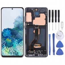 מסך LCD Super AMOLED מקורי עבור Samsung Galaxy S20+ 5G SM-G986B-G985 Digitizer הרכבה מלאה עם מסגרת (שחור)