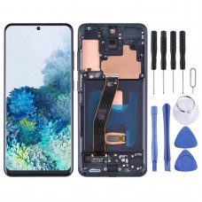 מסך LCD Super Amoled המקורי ומכלול דיגיטייזר מלא עם מסגרת לסמסונג גלקסי S20 5G SM-G981B (שחור)