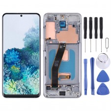 מסך LCD Super AMOLED מקורי עם דיגיטייזר הרכבה מלאה עם מסגרת לסמסונג גלקסי S20 5G SM-G981B (כסף)
