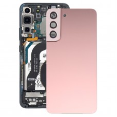 עבור Samsung Galaxy S22+ 5G SM-S906B כיסוי אחורי סוללה עם כיסוי עדשת מצלמה (ורוד)