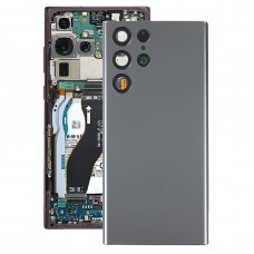 עבור Samsung Galaxy S22 Ultra 5G SM-S908B כיסוי אחורי סוללה עם כיסוי עדשת מצלמה (אפור)
