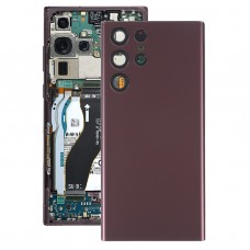 עבור Samsung Galaxy S22 Ultra 5G SM-S908B סוללה כיסוי אחורי עם כיסוי עדשת מצלמה (סגול)