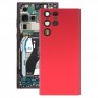 עבור Samsung Galaxy S22 Ultra 5G SM-S908B כיסוי אחורי סוללה עם כיסוי עדשת מצלמה (אדום)