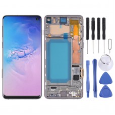 מסך LCD TFT עבור Samsung Galaxy S10 SM-G973 Digitizer הרכבה מלאה עם מסגרת. לא תומך בזיהוי טביעות אצבע (שחור)