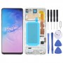 מסך LCD TFT עבור Samsung Galaxy S10 SM-G973 Digitizer הרכבה מלאה עם מסגרת. לא תומך בזיהוי טביעות אצבע (כסף)