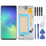 מסך LCD TFT עבור Samsung Galaxy S10+ SM-G975 Digitizer הרכבה מלאה עם מסגרת. לא תומך בזיהוי טביעות אצבע (כסף)