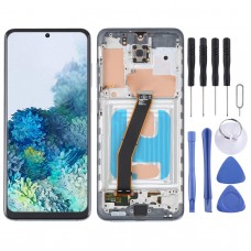 מסך LCD TFT עבור Samsung Galaxy S20 SM-G980 Digitizer הרכבה מלאה עם מסגרת. לא תומך בזיהוי טביעות אצבע (אפור)
