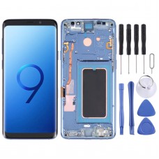 מסך LCD של Super AMOLED עבור Galaxy S9+ - G965F - G965F - DS - G965U - G965W - G9650 Digitizer הרכבה מלאה עם מסגרת (כחול)
