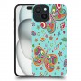פרפרים על כחול כיסוי מגן סליקון מעוצב ל Apple iPhone 15 סקרין מובייל
