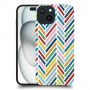 צבע זיג-זגס כיסוי מגן סליקון מעוצב ל Apple iPhone 15 סקרין מובייל