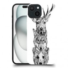 חיות הבר של יער כיסוי מגן סליקון מעוצב ל Apple iPhone 15 סקרין מובייל