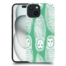 ינשופים על ירוק כיסוי מגן סליקון מעוצב ל Apple iPhone 15 סקרין מובייל