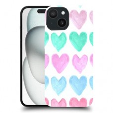 לבבות פסטל כיסוי מגן סליקון מעוצב ל Apple iPhone 15 סקרין מובייל
