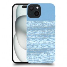 נקודות לבנות בכחול כיסוי מגן סליקון מעוצב ל Apple iPhone 15 סקרין מובייל
