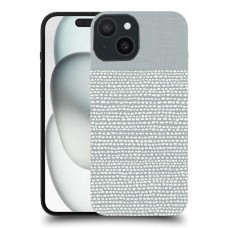 נקודות לבנות באפור כיסוי מגן סליקון מעוצב ל Apple iPhone 15 סקרין מובייל
