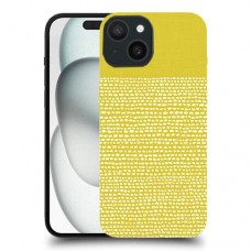 נקודות לבנות בצהוב כיסוי מגן סליקון מעוצב ל Apple iPhone 15 סקרין מובייל