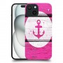 עוגן ורוד מעץ כיסוי מגן סליקון מעוצב ל Apple iPhone 15 סקרין מובייל