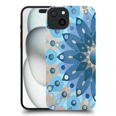 פרח כחול כיסוי מגן סליקון מעוצב ל Apple iPhone 15 Plus סקרין מובייל