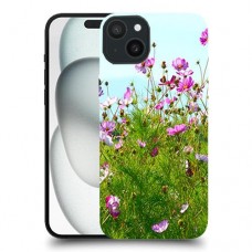 פרחים בשדה כיסוי מגן סליקון מעוצב ל Apple iPhone 15 Plus סקרין מובייל