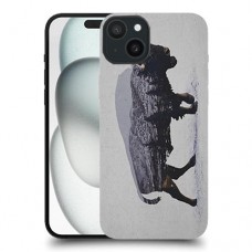 אפור ביזון כיסוי מגן סליקון מעוצב ל Apple iPhone 15 Plus סקרין מובייל