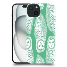 ינשופים על ירוק כיסוי מגן סליקון מעוצב ל Apple iPhone 15 Plus סקרין מובייל