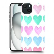 לבבות פסטל כיסוי מגן סליקון מעוצב ל Apple iPhone 15 Plus סקרין מובייל