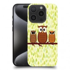 משפחת ינשוף כיסוי מגן סליקון מעוצב ל Apple iPhone 15 Pro סקרין מובייל