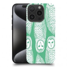 ינשופים על ירוק כיסוי מגן סליקון מעוצב ל Apple iPhone 15 Pro סקרין מובייל