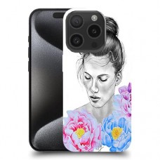 אישה בפרחים כיסוי מגן סליקון מעוצב ל Apple iPhone 15 Pro סקרין מובייל