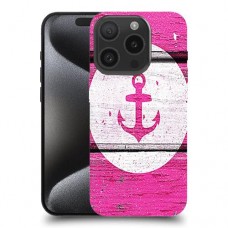 עוגן ורוד מעץ כיסוי מגן סליקון מעוצב ל Apple iPhone 15 Pro סקרין מובייל