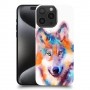 אקוורל וולף כיסוי מגן סליקון מעוצב ל Apple iPhone 15 Pro Max סקרין מובייל