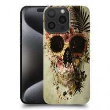 גולגולת פרחים כיסוי מגן סליקון מעוצב ל Apple iPhone 15 Pro Max סקרין מובייל