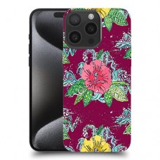 פרחים בחום כיסוי מגן סליקון מעוצב ל Apple iPhone 15 Pro Max סקרין מובייל