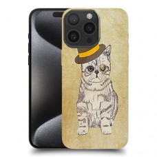 ג'נטלמן חתול כיסוי מגן סליקון מעוצב ל Apple iPhone 15 Pro Max סקרין מובייל