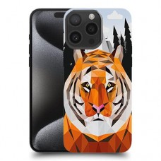 נמר גיאומטרי כיסוי מגן סליקון מעוצב ל Apple iPhone 15 Pro Max סקרין מובייל