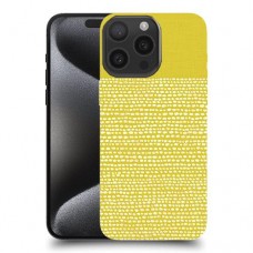 נקודות לבנות בצהוב כיסוי מגן סליקון מעוצב ל Apple iPhone 15 Pro Max סקרין מובייל