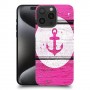 עוגן ורוד מעץ כיסוי מגן סליקון מעוצב ל Apple iPhone 15 Pro Max סקרין מובייל